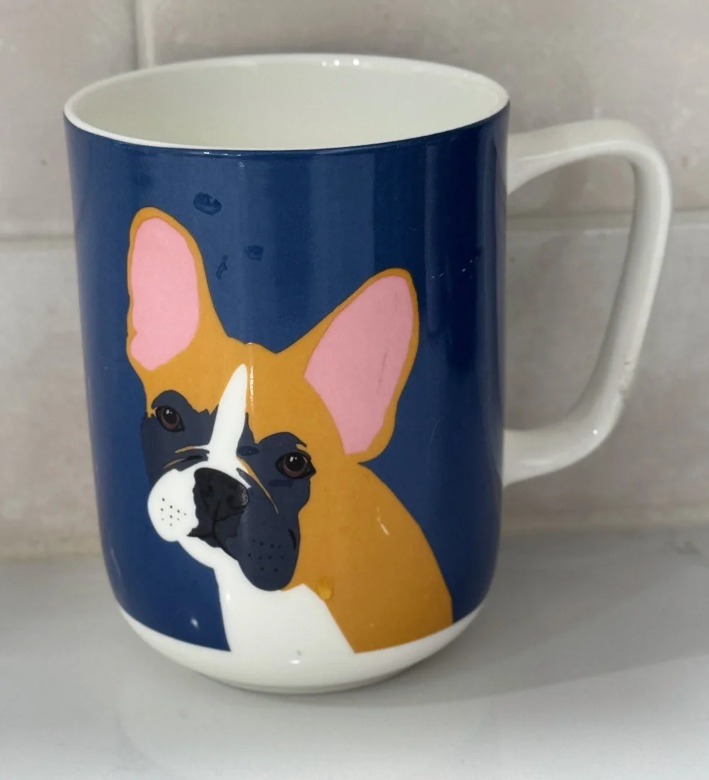 Portobello By Design French Bulldog Fine Bone China Cup Mug Navy Dog England